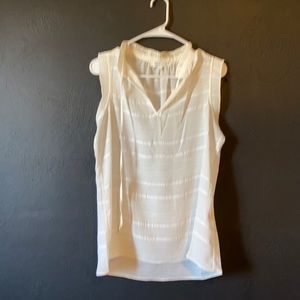 Sheer cream sleeveless top